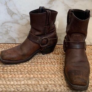 Frye Brown Leather Ankle Boots